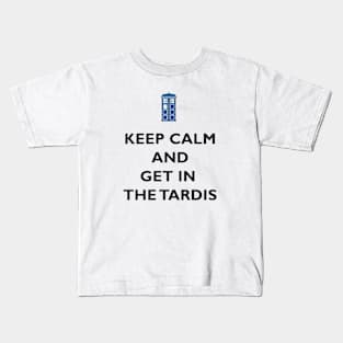 keep calm and get in the tardis Kids T-Shirt